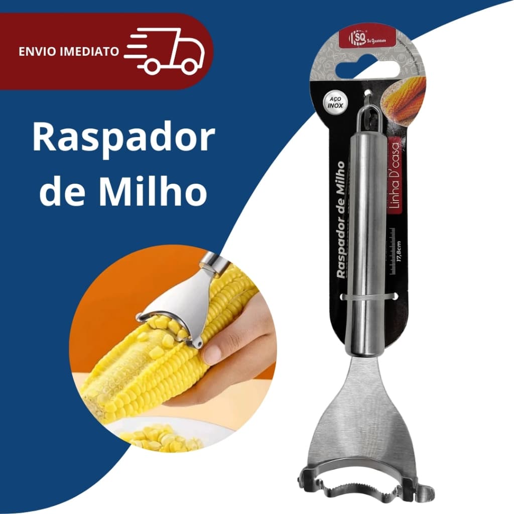 Descascador de Milho de Aço Inoxidável Fácil e Prático para Descascar Frutas e Vegetais