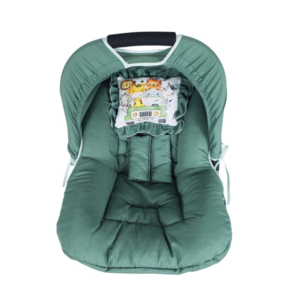 kit 5 peças, Capa para Bebê Conforto 0 a 13kg com Capota, Protetores de Cinto e Almofadinha