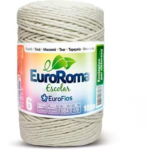 Barbante 6 fios 85% algodão c/101 mts Euroroma PT 1 UN