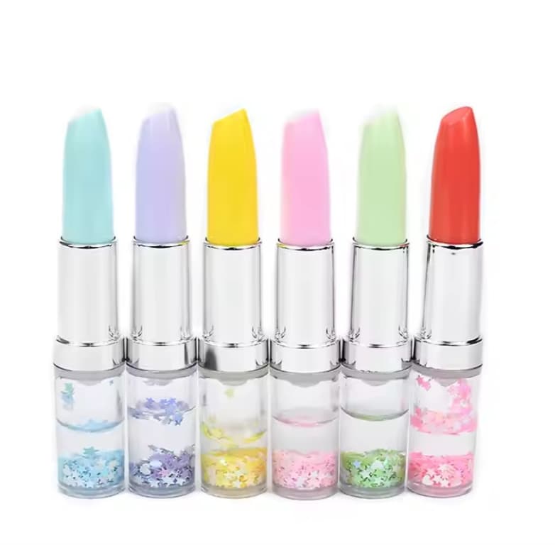 CANETA FORMATO BATOM GLITTER AQUA UNIDADE - CANETA PRETA FOFA FORMATO DE BATOM (lembrancinha)