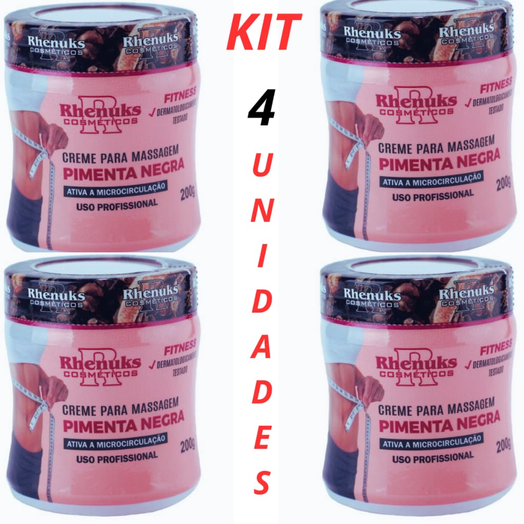 Creme Para Massagem Pimenta Negra Rhenuks 200g Uso Profissional