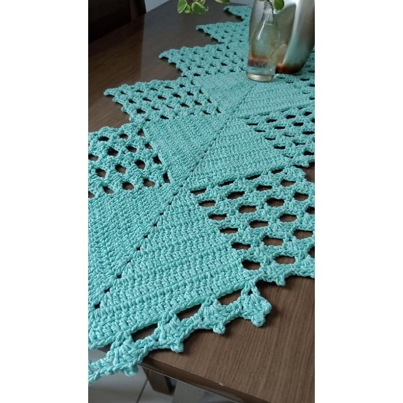 Caminho/trilho/centro de mesa em crochê tradicional, decore sua casa