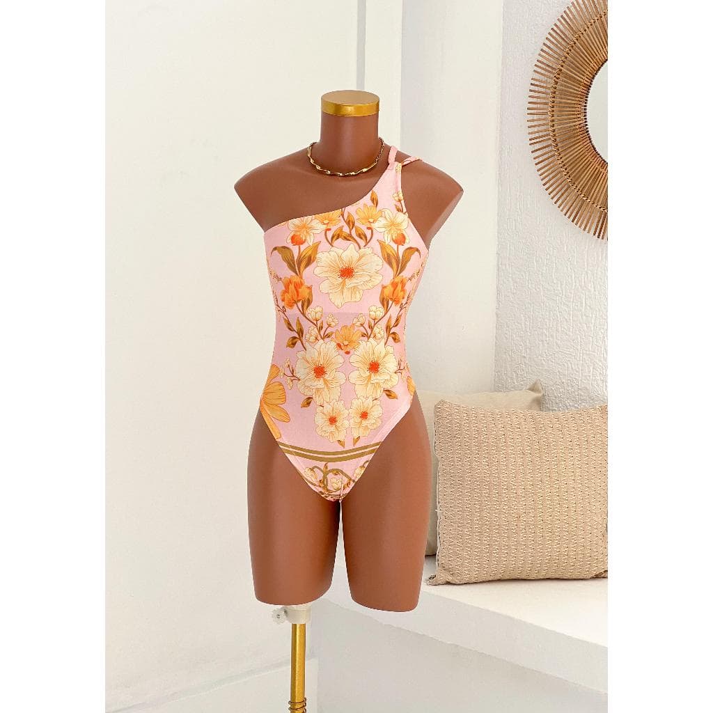 BODY DANI - body feminino estampa flores estampado tropical floral blusa um ombro só