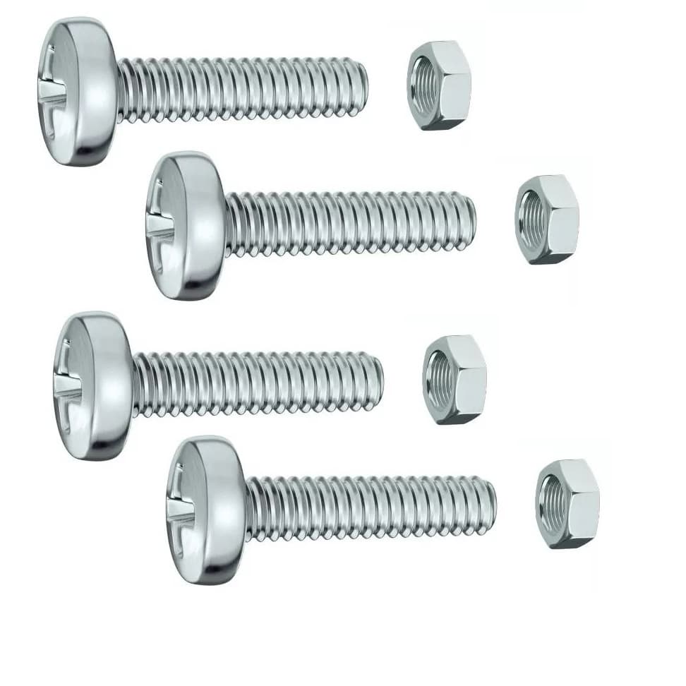Parafuso 10mm Para Headshell  com porca (kit com 4) toca discos - Raveo Gradiente