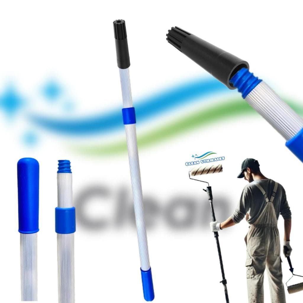 CABOS TELESCÓPICOS  ALUMÍNIO NEW CLEAN  PARA ROLOS DE PINTURA - LINHA PROFISSIONAL RENOVA CLEAN