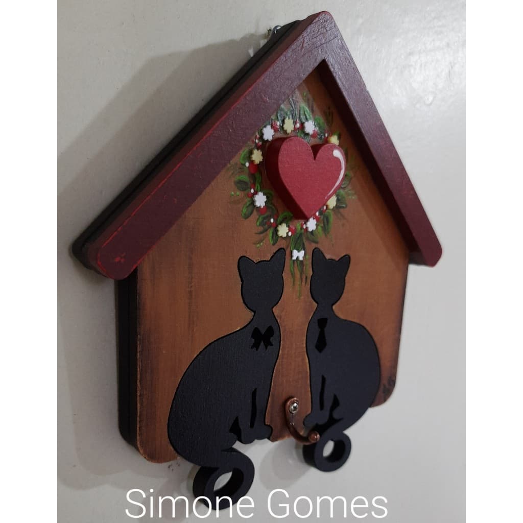 Porta-chaves estilo casinha, mini porta-chaves
