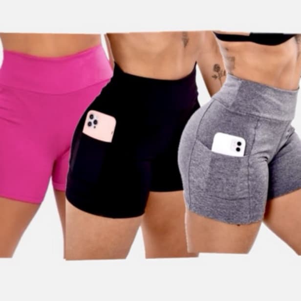 KIT 3 SHORT bolso suplex perfeito para treino academia crossfit roupas fitness feminino SHORT FEMININO