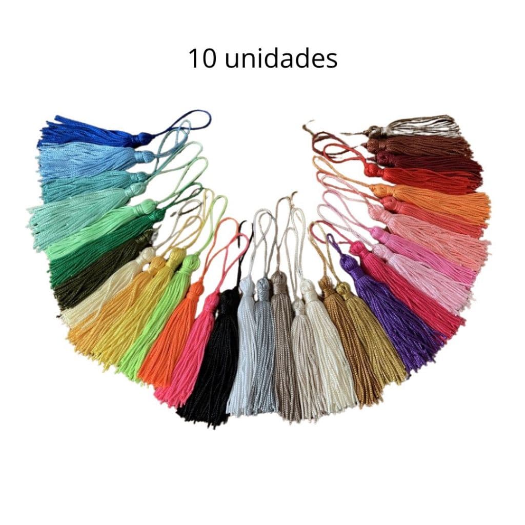 Pingente Tassel de seda - 20 unidades - Misturinha Cores Variadas