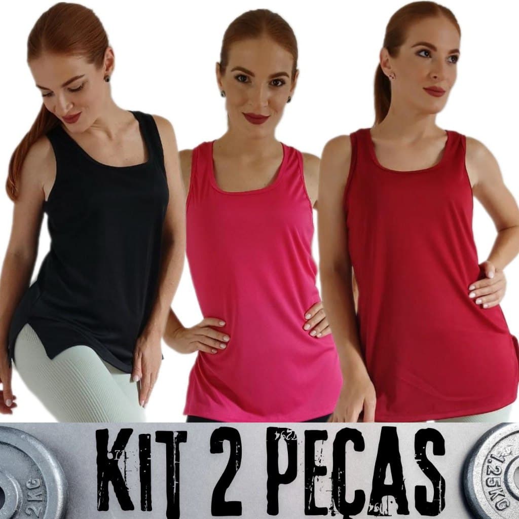 Regata Feminina academia Dry Fit - Com 2 Pecas Tapa BumBum