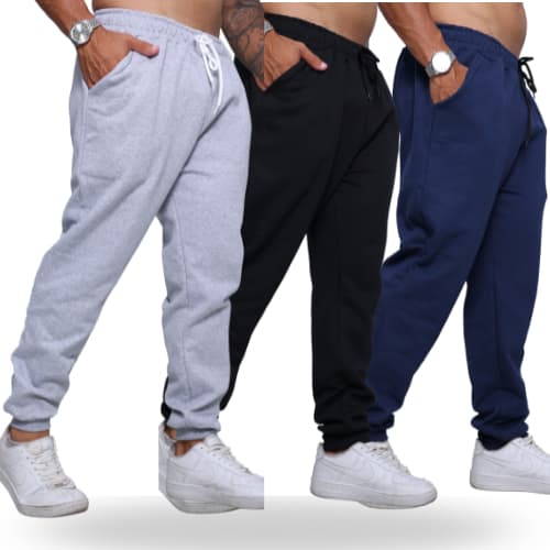 Kit 3 Calça Moletom Masculina, ModeloJogger,Frio