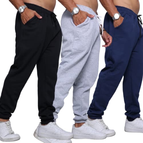 Calça Moletom Masculino kit 3 Peças , Modelo basico, Adulto