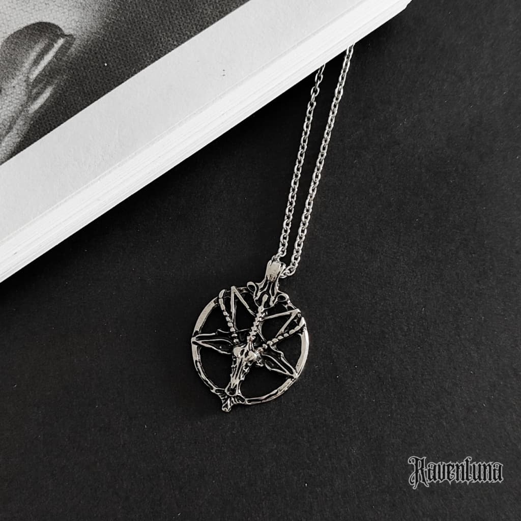 Colar Baphomet Pentagrama Invertido Gótico Ocultismo Dark Místico Pingente