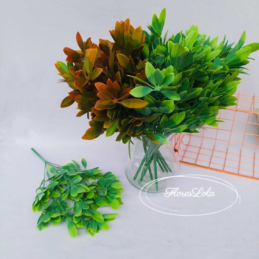 Buque de Folhagem artificial com folhas artificiais verde com 5 galhos P/ decoracao de vaso,arranjos,plantas artificiais