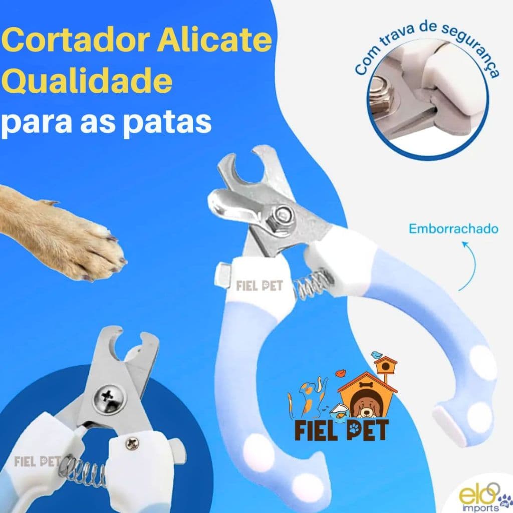 Cortador de Unha para Cachorro Alicate Pequeno Cães e Gatos Premium 12cm