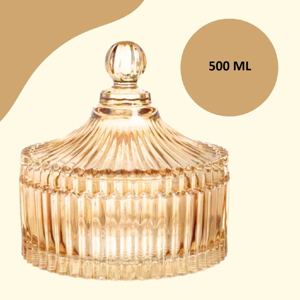 POTICHE GRANDE DE CRISTAL GOLD DOURADO CARROSEL - 500 ML