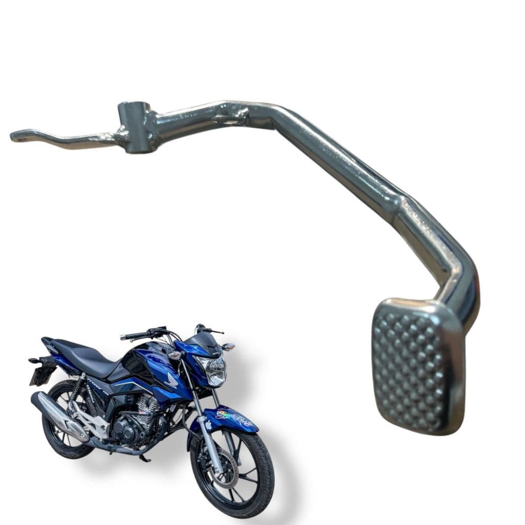 1x Pedal De Freio Cromado P/Moto Honda Titan 160 Até 2017