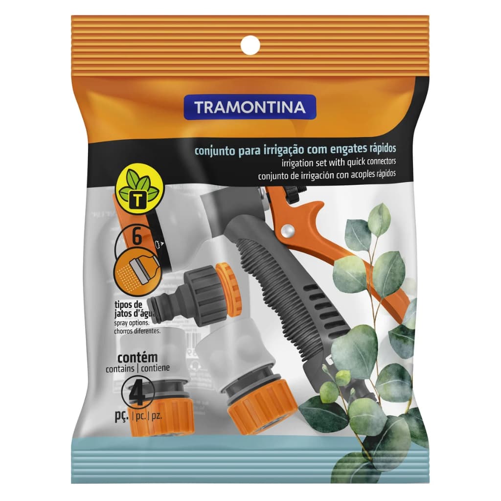 Conjunto para Irrigação Tramontina com Engates Rápidos e Hidropistola 4 Peças