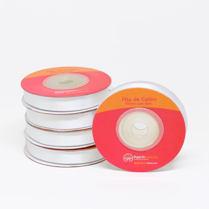 Fita de Cetim Branca - 10mm x 10m
