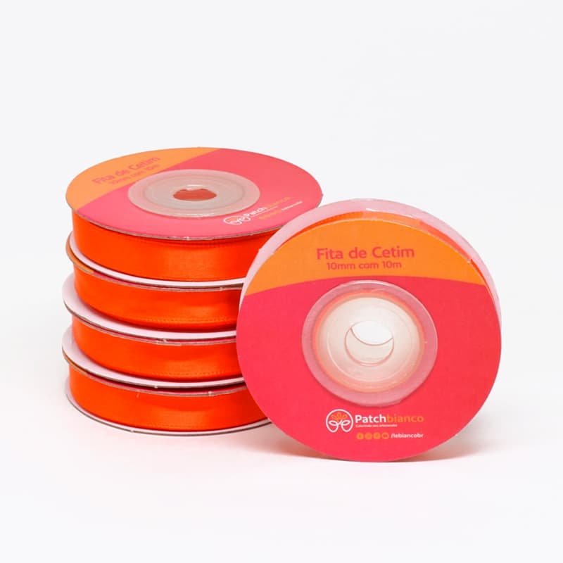 Fita de Cetim Laranja - 10 mm x 10m