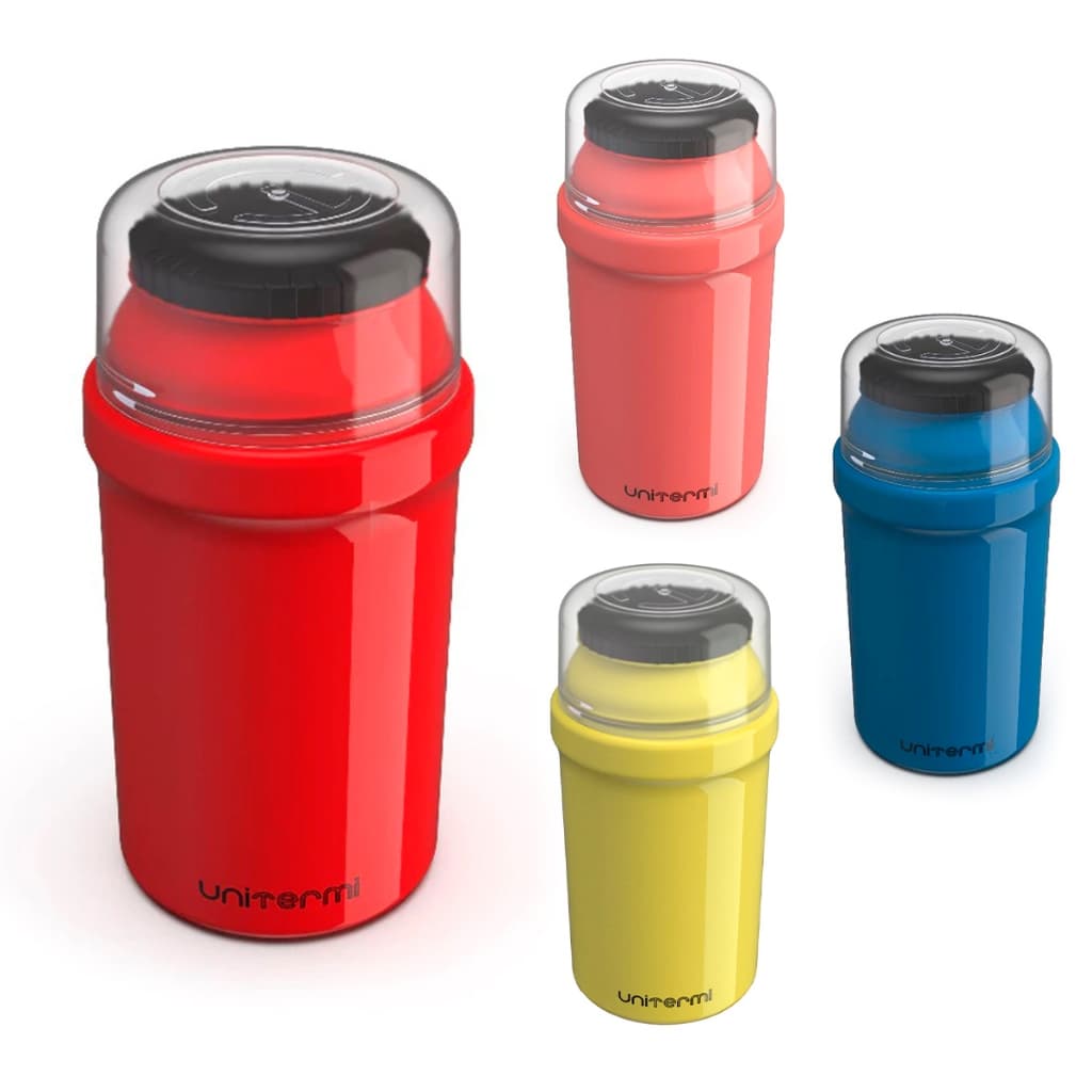 Garrafa Térmica Infantil 300ml Unitermi Fano Para Escola Passeios Ampola Plástica Conserva Quente e Frio