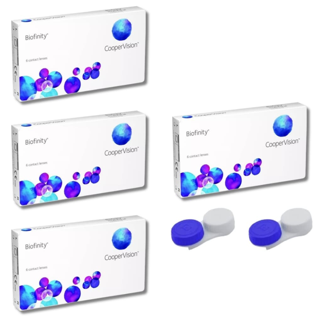 4 Caixas de Lente De Contato Biofinity® Coopervision + 2 Estojos