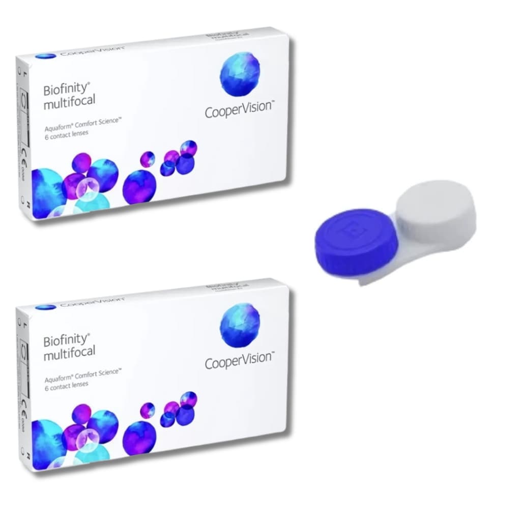 2 Caixas de Lentes de Contato Biofinity® Multifocal Incolor Coopervision + Estojo