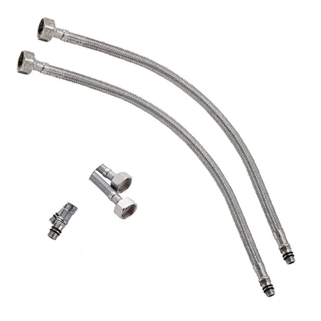 Engate Rabicho Par 80cm Par Mangueira Flexivel Monocomando Misturador Torneira Agua Quente Fria Banheiro Cozinha