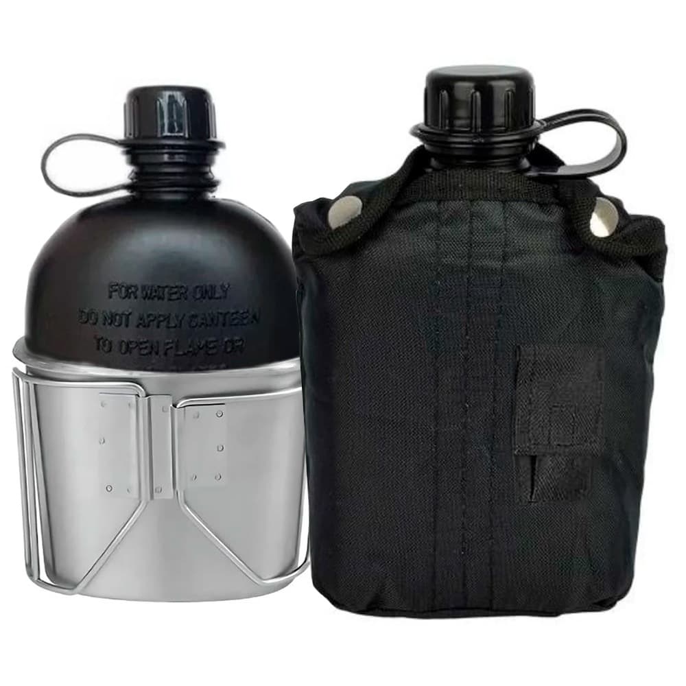 Cantil Adventure Plástico e Caneca Aluminio Com Capa Protetora - Deyu