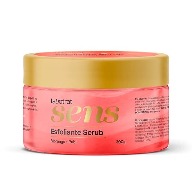 Labotrat Esfoliante Corporal Scrub Morango + Rubi Sens - 300g