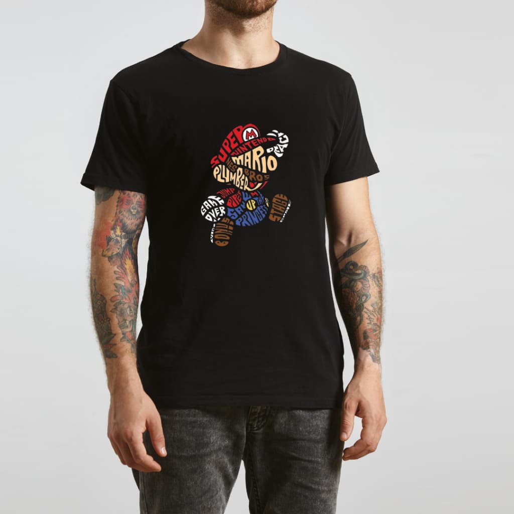 Camiseta Estampada Personalizada Super Mario 100% Algodão Slin Camisa Masculina Feminino Mario Bros