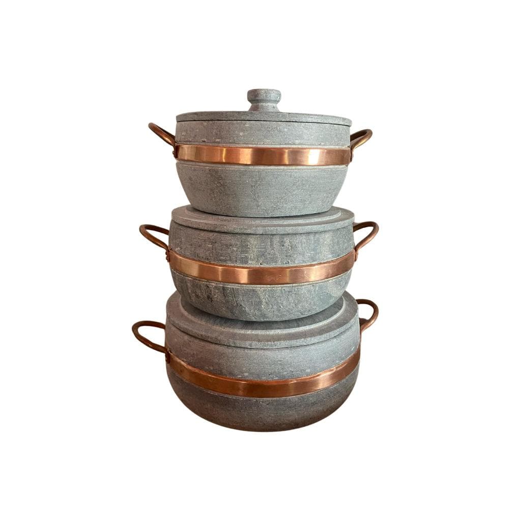 KIT: 03 Panelas de Pedra Sabão, 1L,2L,3L.