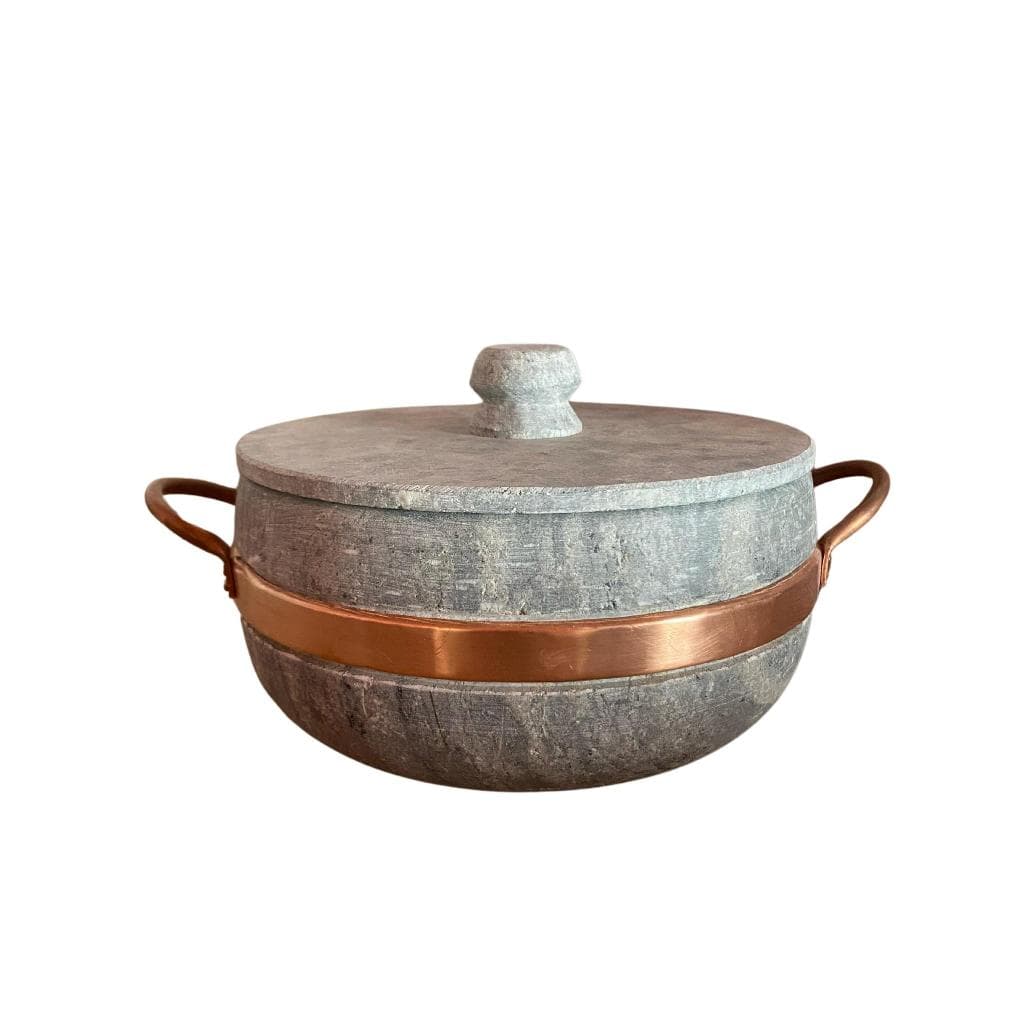 Panela em Pedra Sabão C/Alça de Cobre de 3 Litros