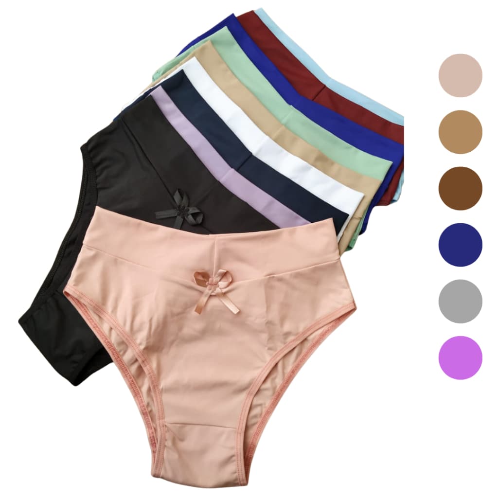 Kit 3 Calcinhas cinta modeladora feminina calcinha cós alto segura barriga