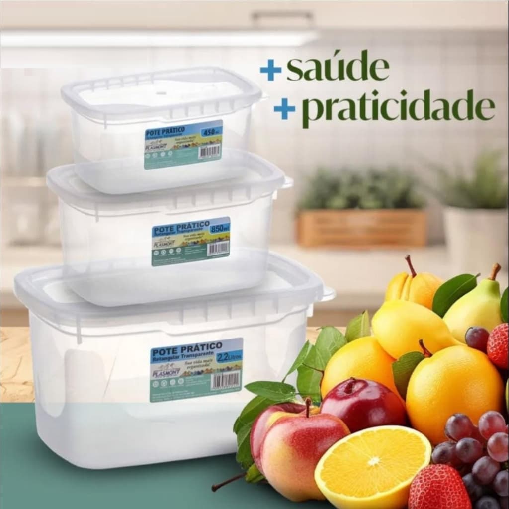 Recipiente Para Marmita  Plasmont De  Plástico de 450ml a 2,2L