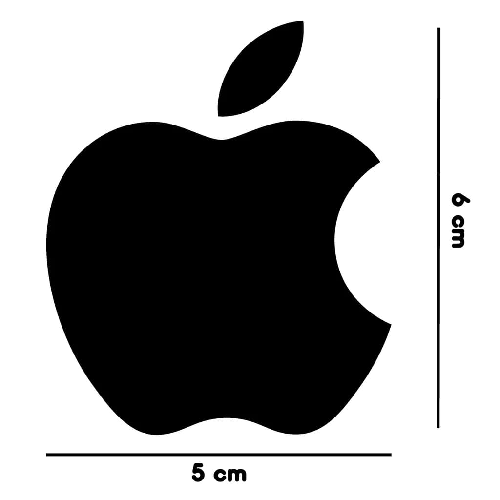 kit 02 Adesivo maçã mordida Apple 6cm diversas cores