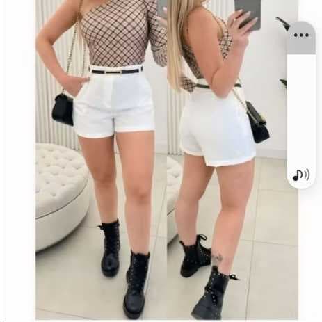 Shorts Alfaiataria Feminino Social Com Cinto Zíper Lateral Novo