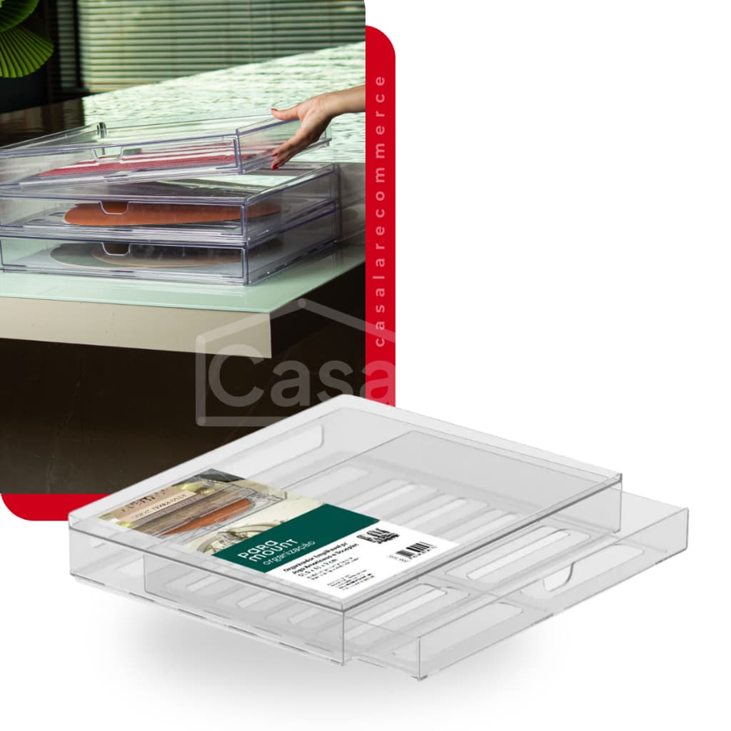 Gaveta Organizadora de Acrílico Jogo Americano Porta Sousplat Paramount Cozinha Mesa Posta