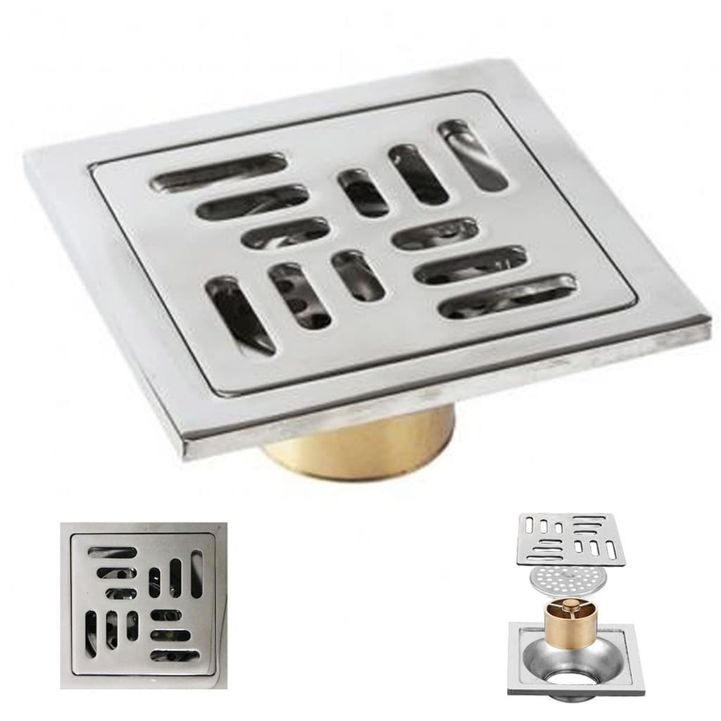 Ralo Inox 10x10 Banheiro Lavabo Anti Odor Anti Inseto Casa Cozinha Quintal Lavanderia Higienico Resistente Seguro