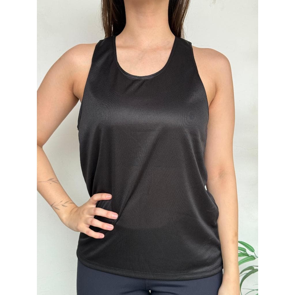 Regata Feminina Academia Leve Cavada Nadador Crossfit Esporte Tendencia T-shirt Basica Lisa