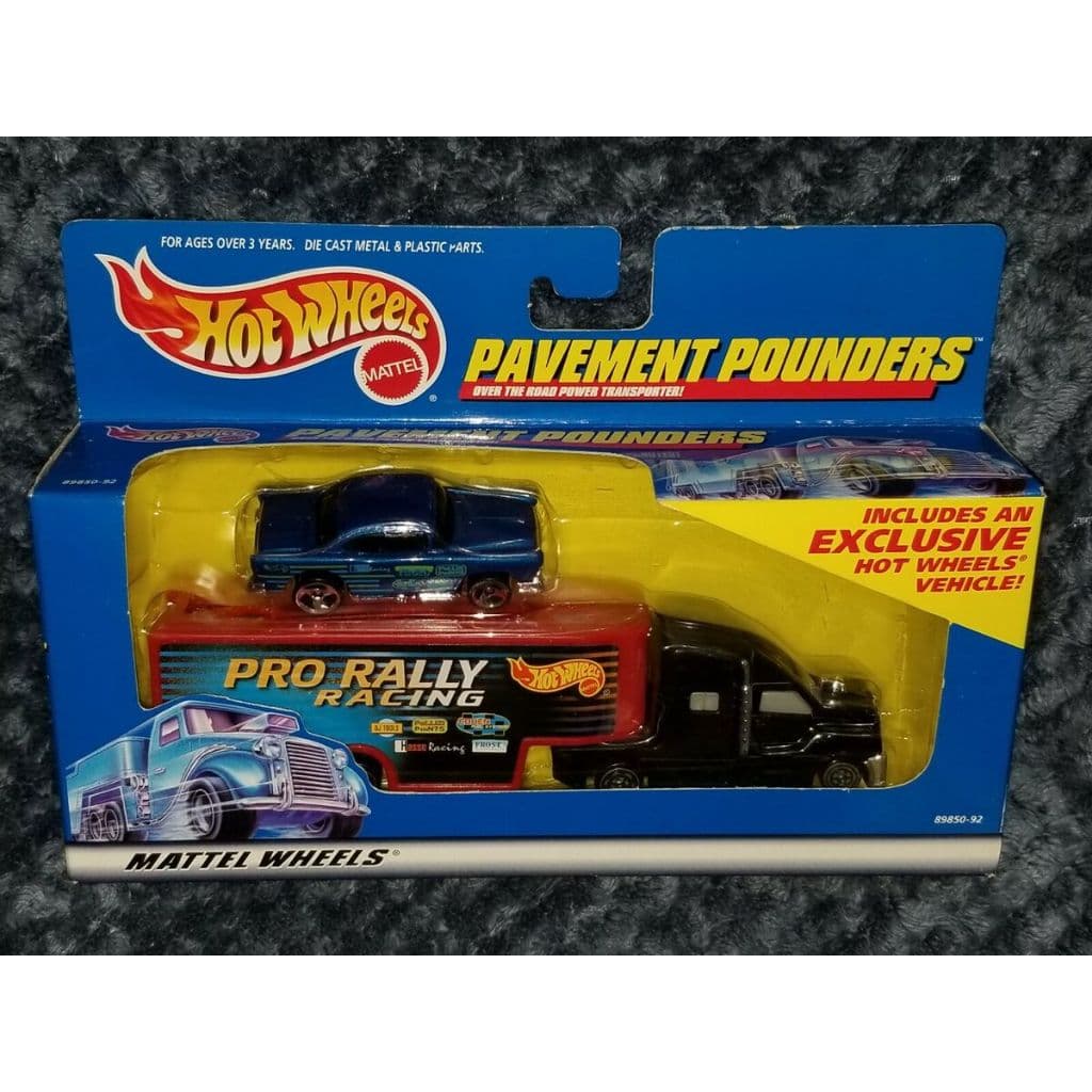 HOT WHEELS PAVEMENT POUNDERS TRUCK AND BLUE 55 CHEVY