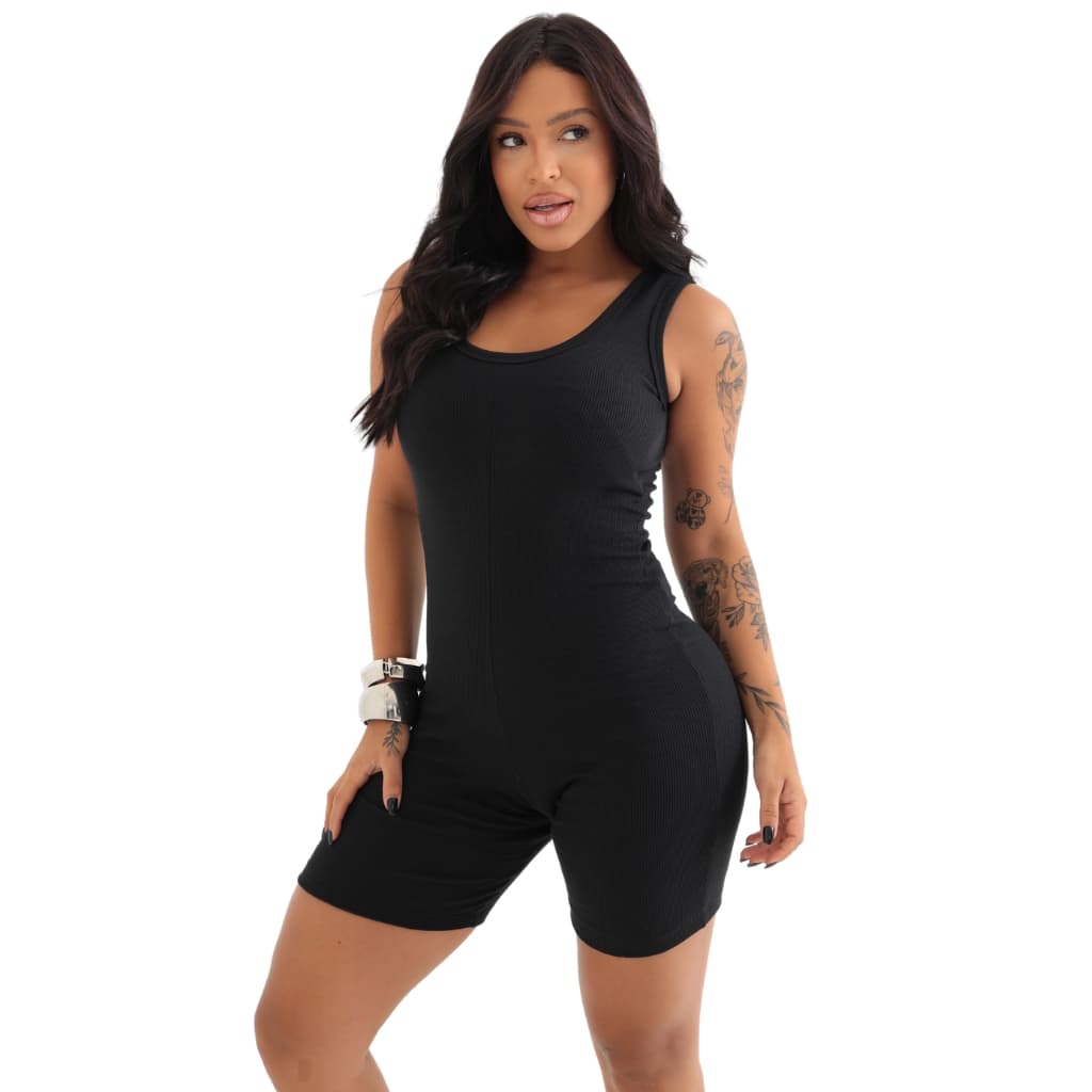 Macacão Feminino Macaquinho Curto Roupa Academia e Dia a Dia