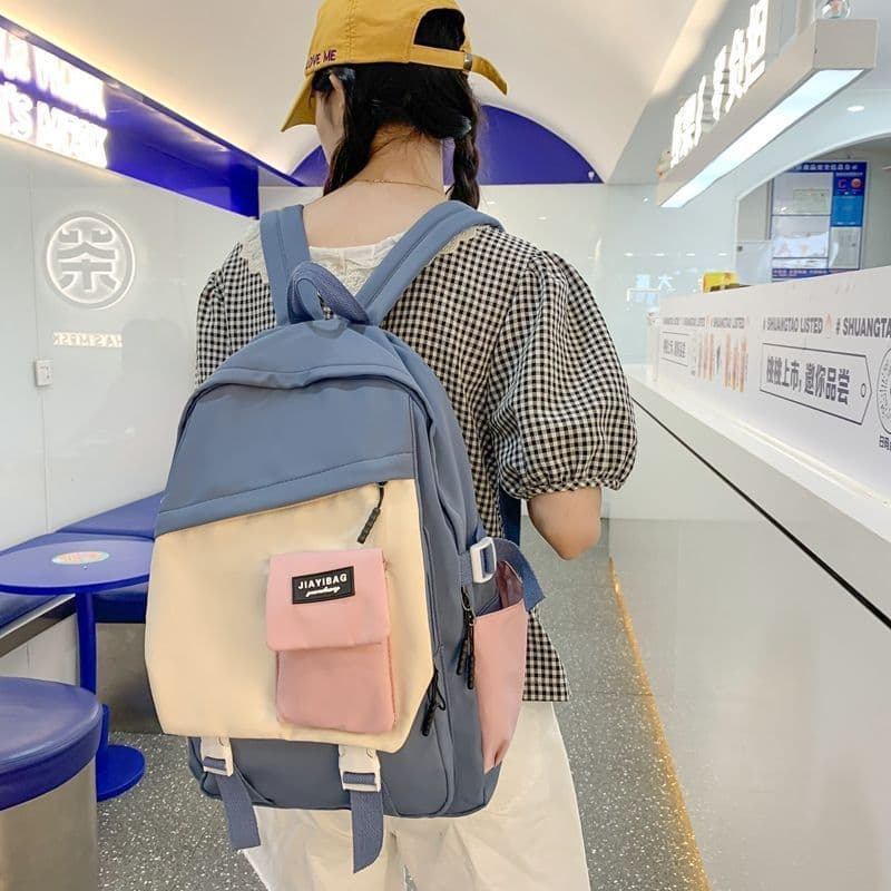 Nova mochila de estudante de grande capacidade, mochila de campus elegante