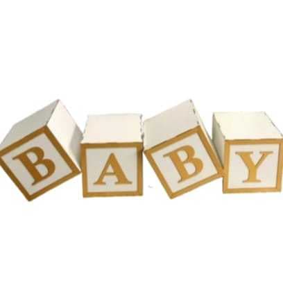 CUBO MADEIRA MDF 20x20 PARA DECORAÇÃO FESTA CHÁ REVELAÇÃO CHÁ BEBÊ