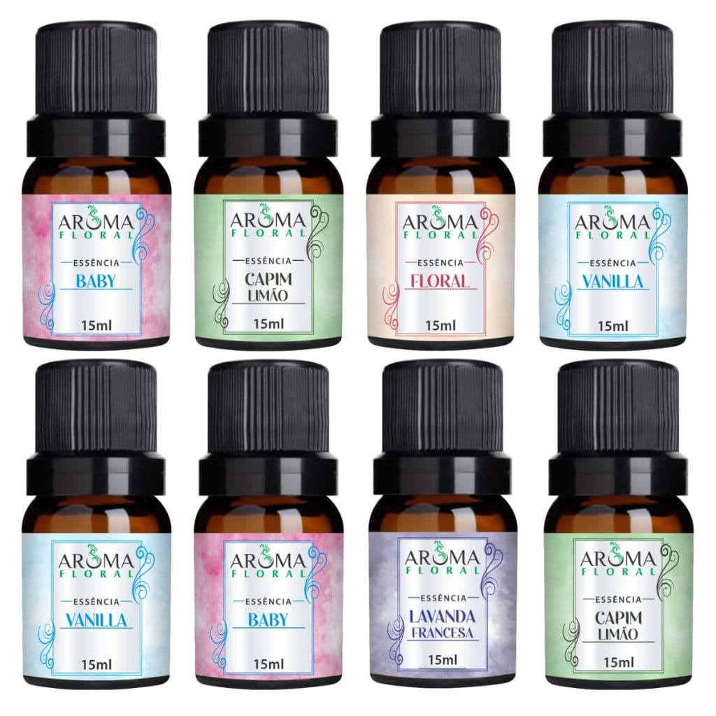 Kit 10 Essência - Aroma Floral -  para Aromatizador e Umidificador  Elétrico 15ml