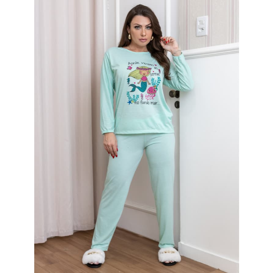 Pijama Feminino  inverno manga longa Promoção