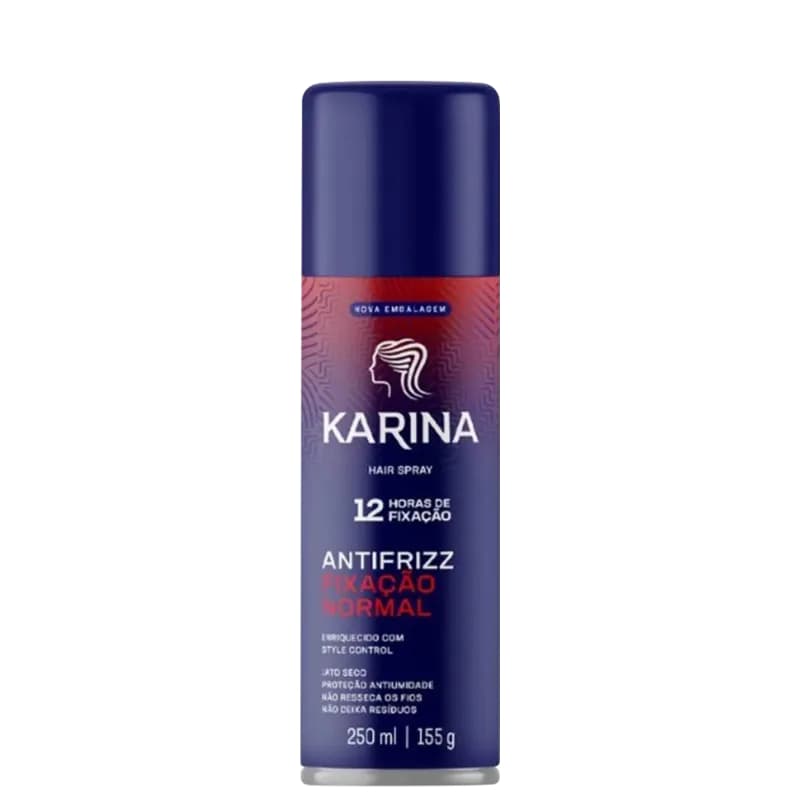 Hair Spray Fixador de Cabelo Karina Antifrizz 12Horas Fixação Normal 250ml