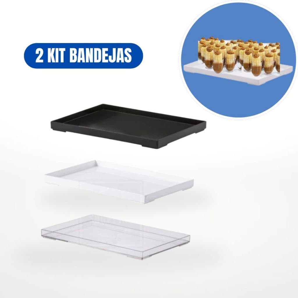 Kit com duas Bandejas Organizadora Acrilico Cristal Penteadeira Banheiro Resistente