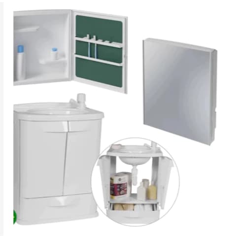 Gabinete Para Banheiro/Lavanderia Fit Com Lavatório 2 Portas