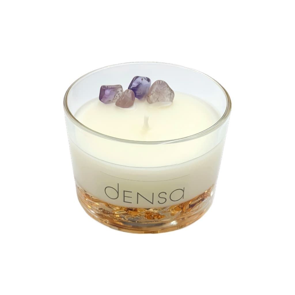 Vela Aromática Perfumada Ametista Oriental Floral Crystal Pedra Energia Presente Casa Decorar