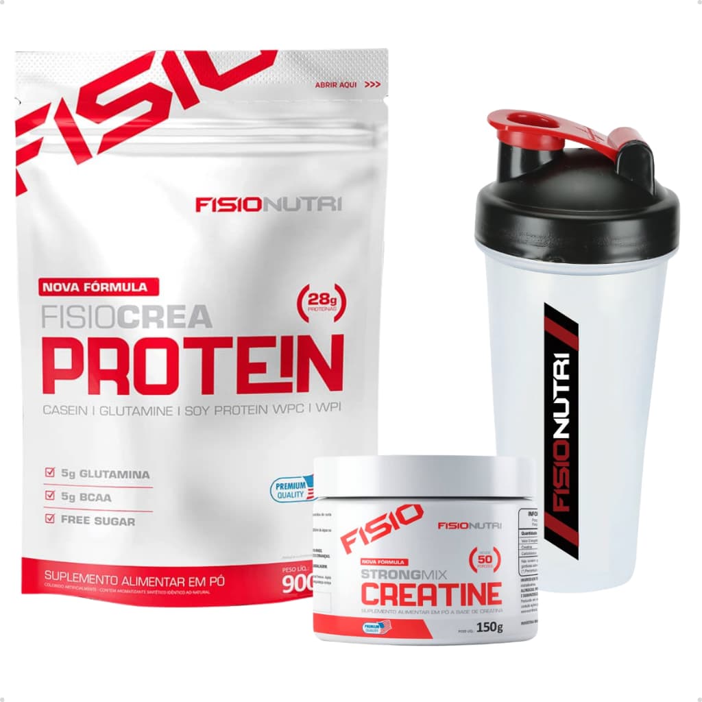 Whey Fisio Crea Protein + Creatina 150g + Coqueteleira Fisionutri